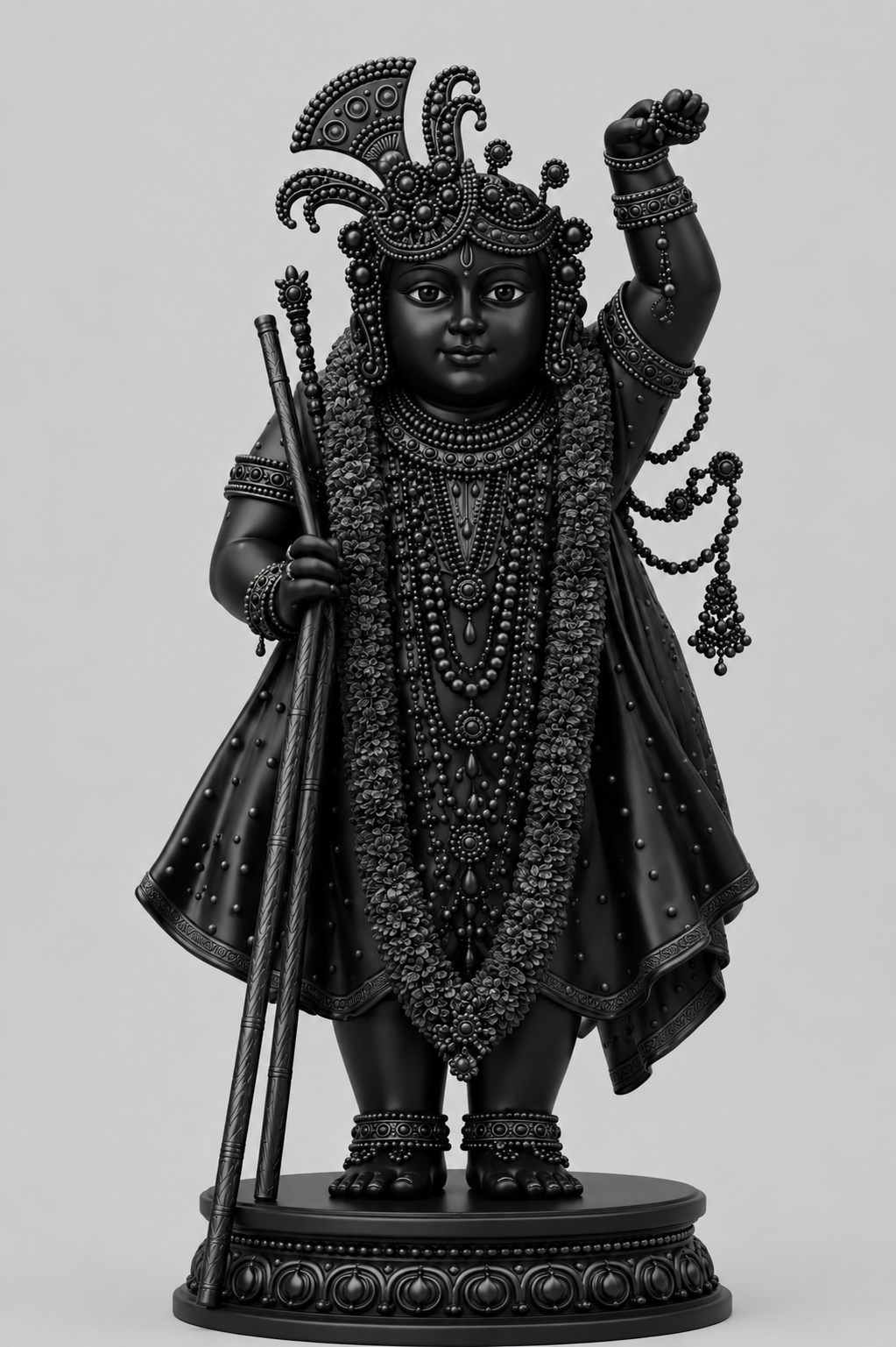 Shreenath Ji Black 3D Model (5 Inch)